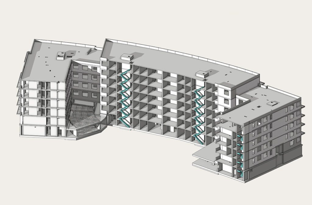 Gebäudequerschnitt aus dem 3D Modell