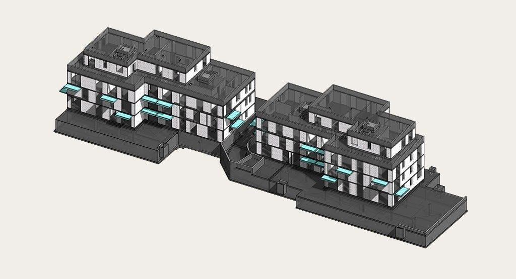 3D Modell des Gebäudes, Vorderseite