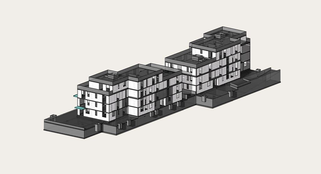 3D Modell des Gebäudes, Rückseite