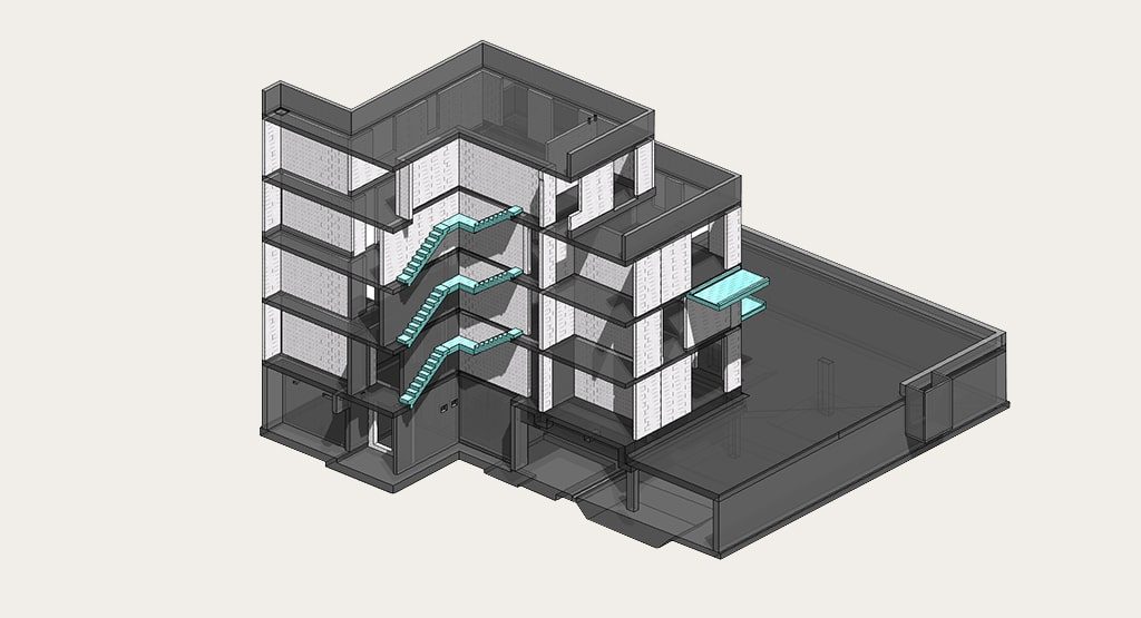 Gebäudequerschnitt aus dem 3D Modell