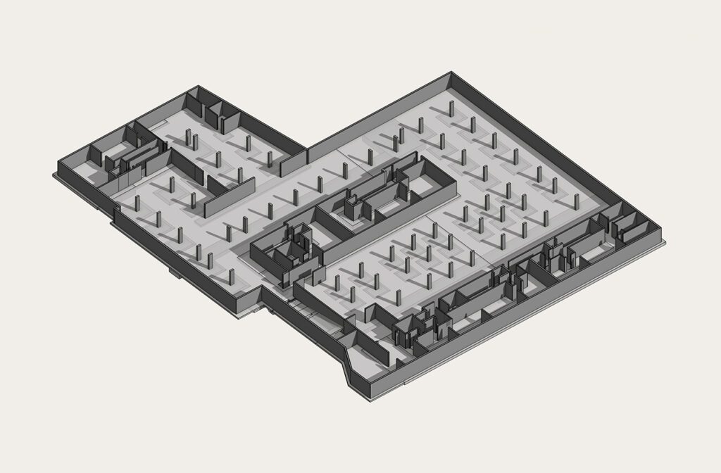 3D Modell der Tiefgarage
